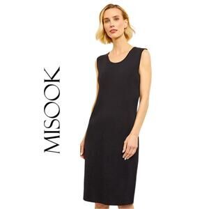 Misook Knit Pencil Dress, Sleeveless, Minimalist Quiet Luxury Career Cocktails S